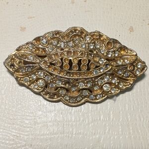Source Unknown Gold and Silver Hair Brooch